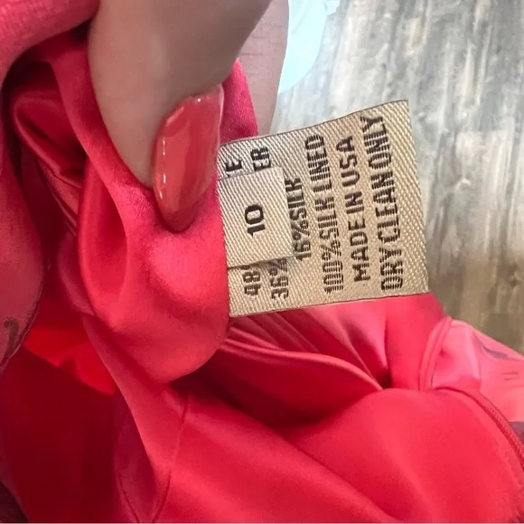 Lela Rose Pink Floral A-Line Dress Sleeveless - Picture 7 of 10